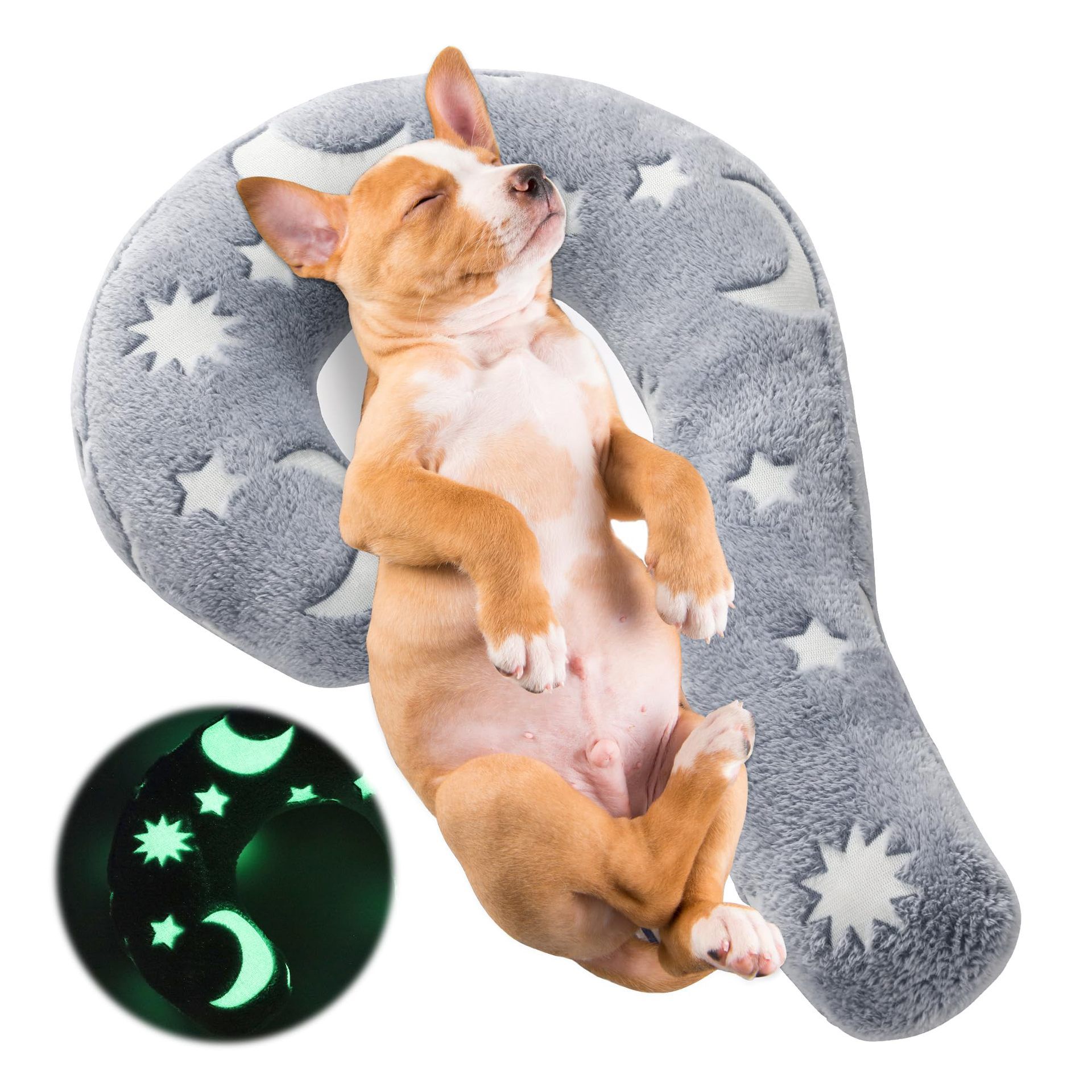Dog Calming Pillow, Glow in The Dark Dog Put Head on, Soft Question Mark — image 1
