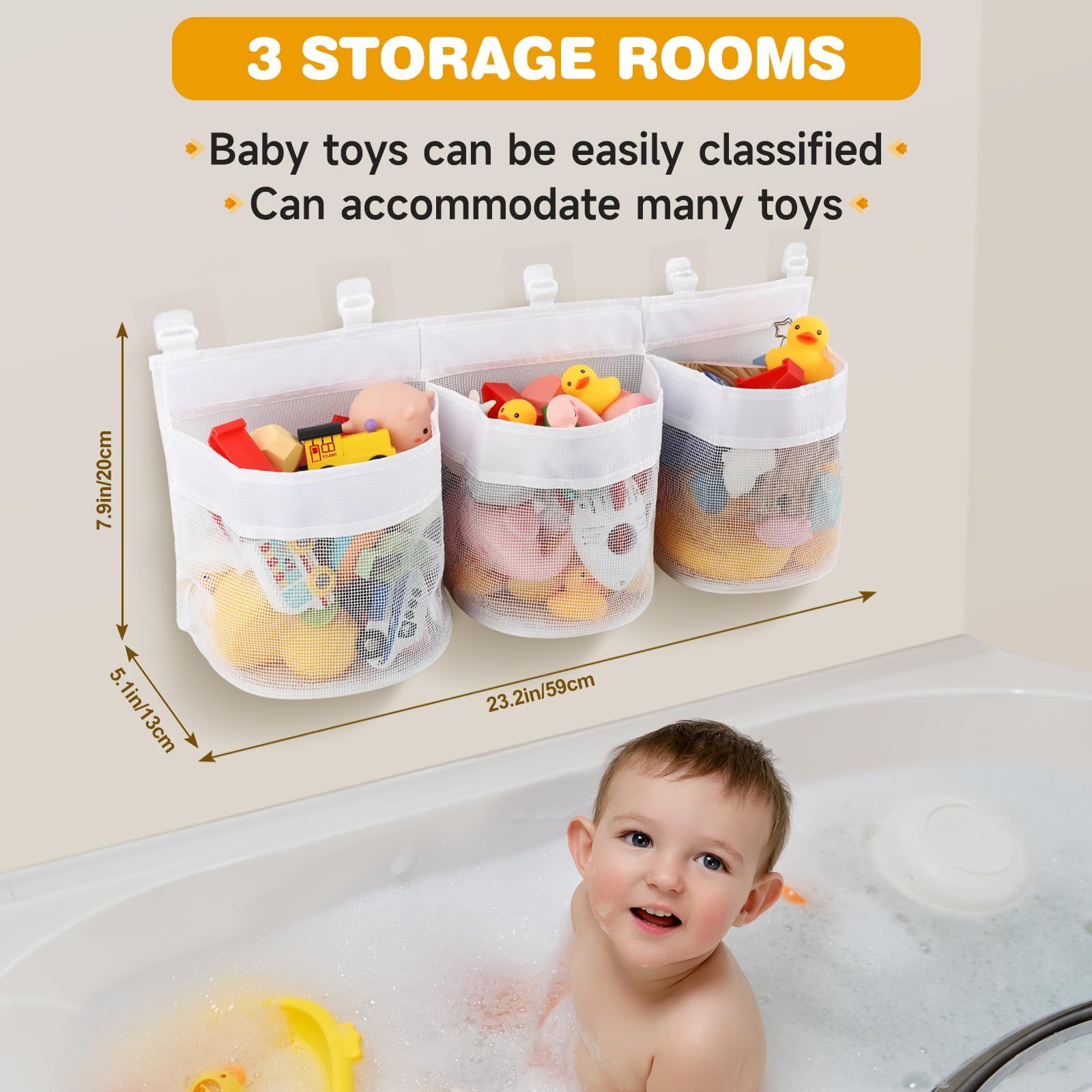 2pcs Bath Tub Toy Storage Organizer view 5