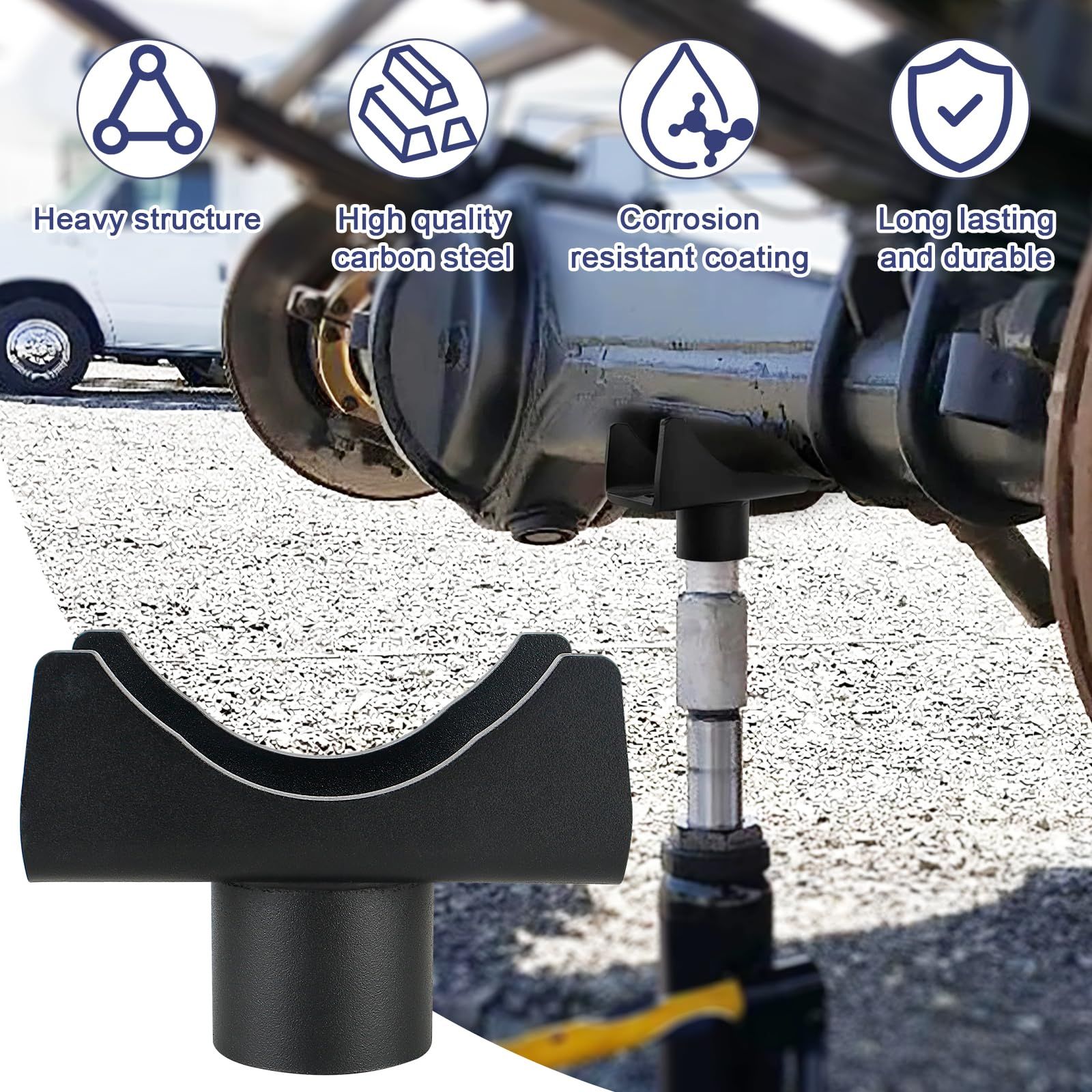 Bottle Jack Axle Adapter Lifting Saddle for 2.3.4"Round & 2.3.4" Square Tube view 3