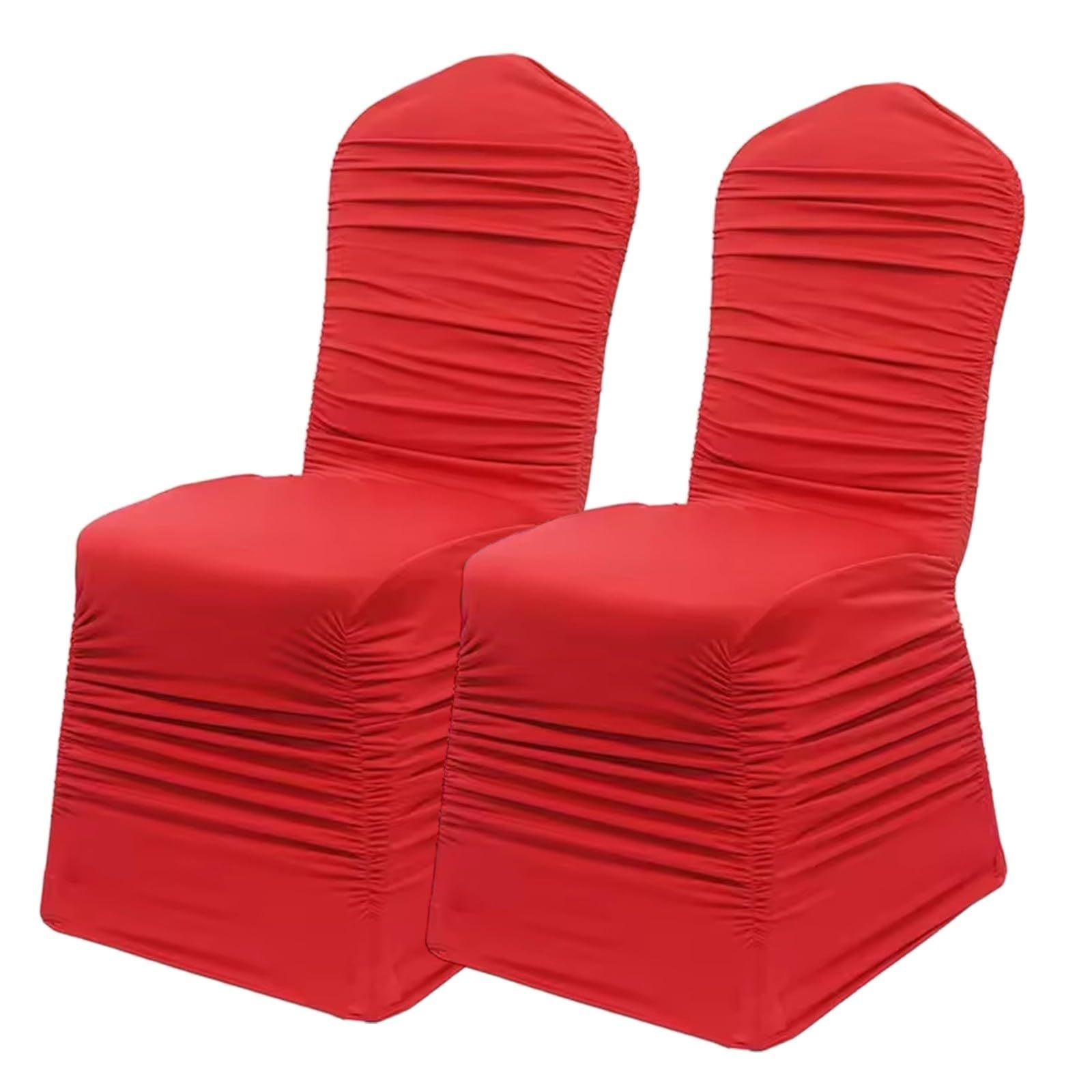 2pcs Ruffle Spandex Banquet Fitted Chair Covers