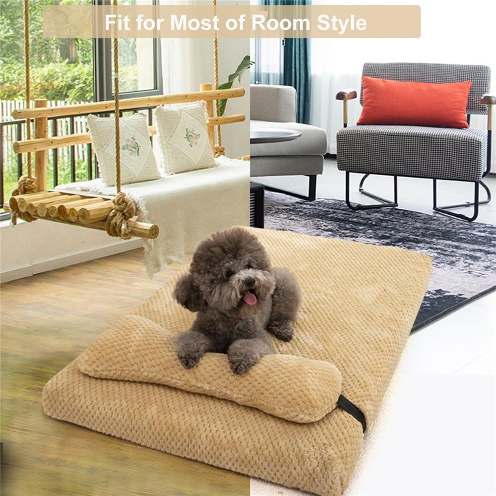 Plush Dog Bed for Dogs, Memory Foam Dog Bed Mattress with Washable Cover view 4