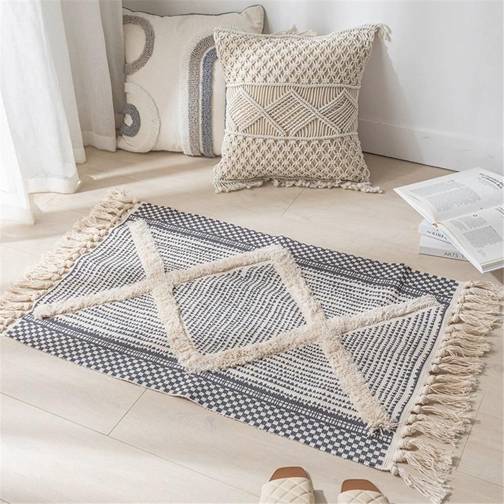 Handmade tassel floor mat view 3