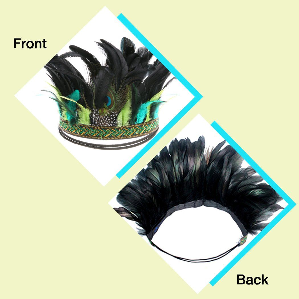 Peacock Feather Fascinator Decorative Feather Headpiece Crown Headdress view 4