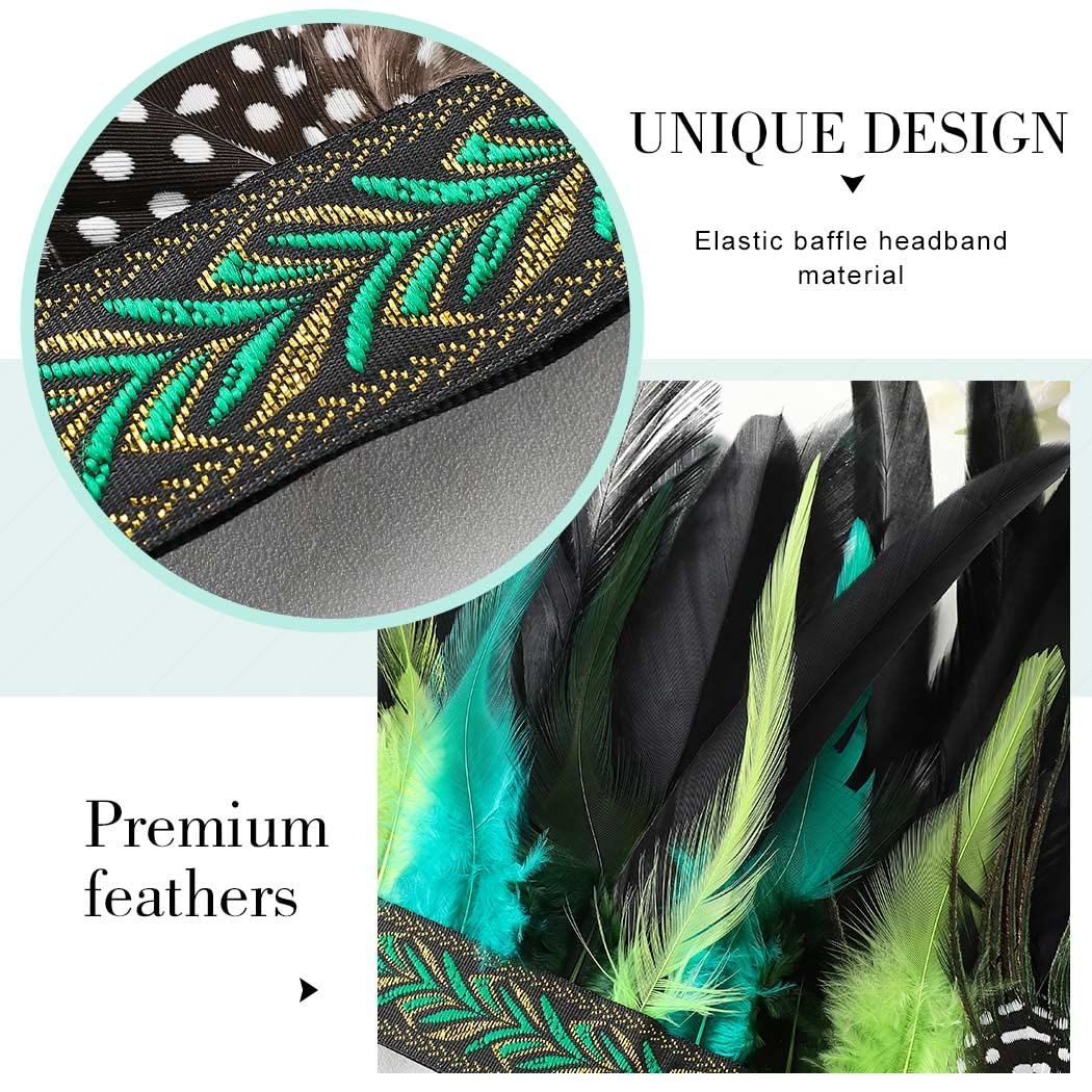 Peacock Feather Fascinator Decorative Feather Headpiece Crown Headdress view 5