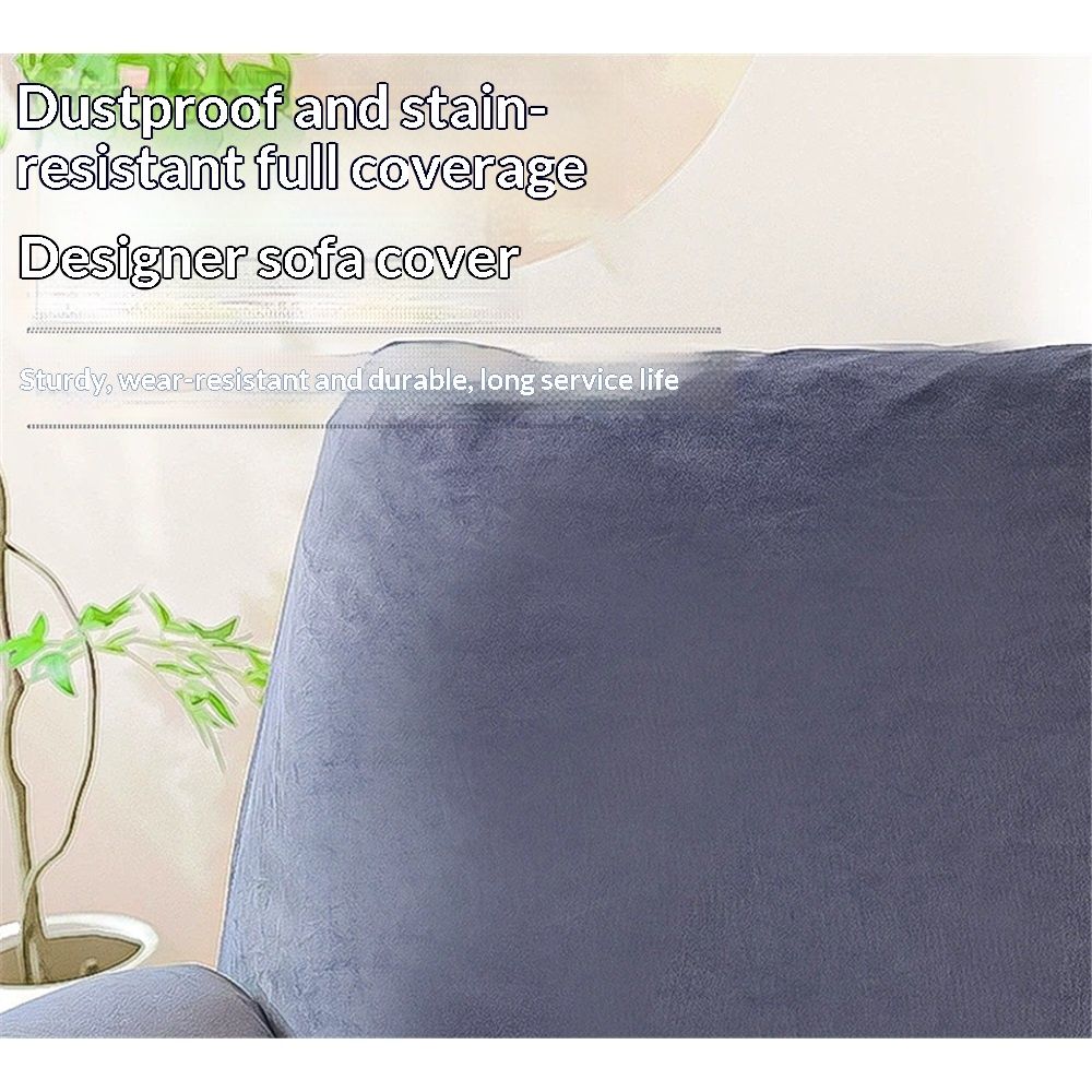 silver fox plush Recliner Chair Covers 1-Piece for Reclining Chair view 2
