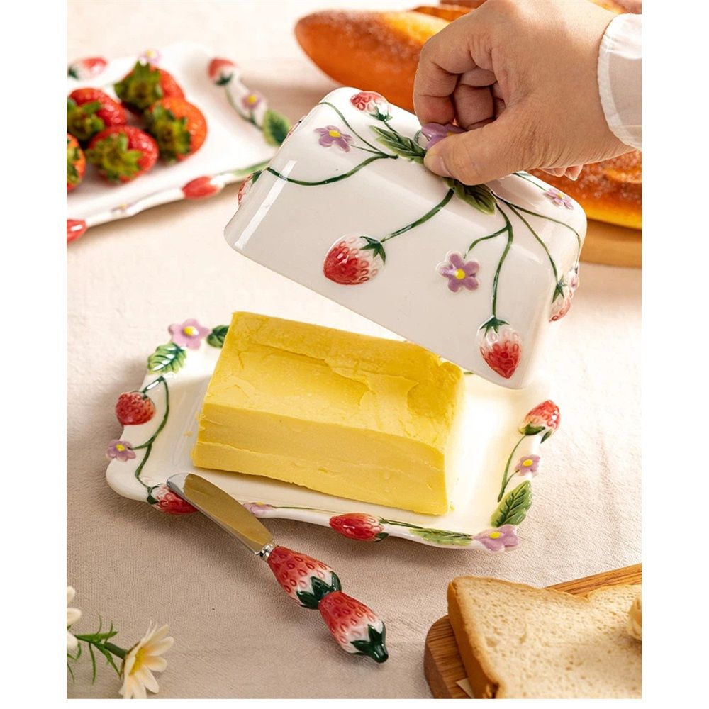 Fun Ceramic Butter Dish with Lid for Countertop – Unique Kitchen Accessories view 4