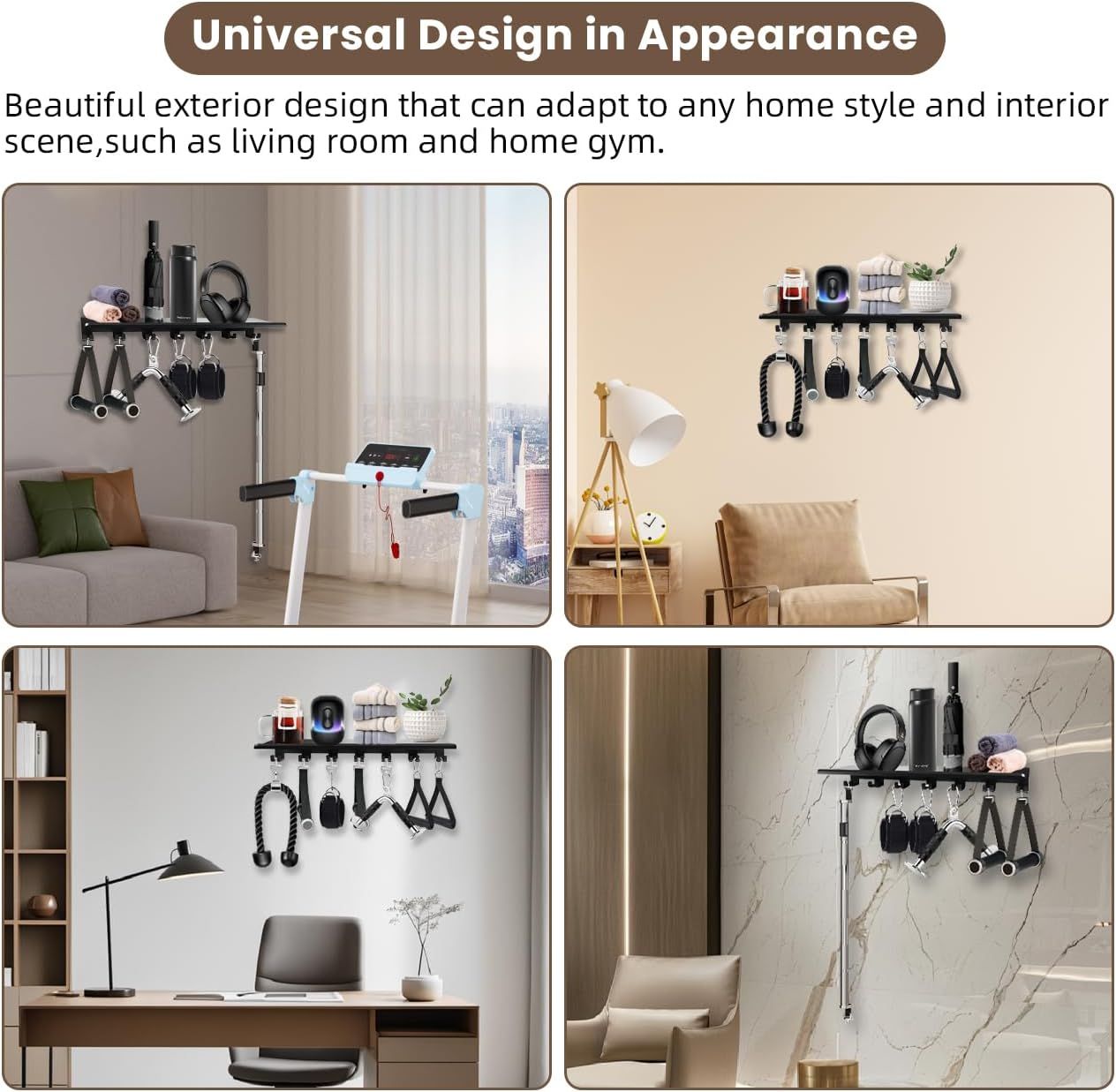 Floating Shelf Home Gym Weight wall Storage Equipment Hanger Metal Rack Holder view 3