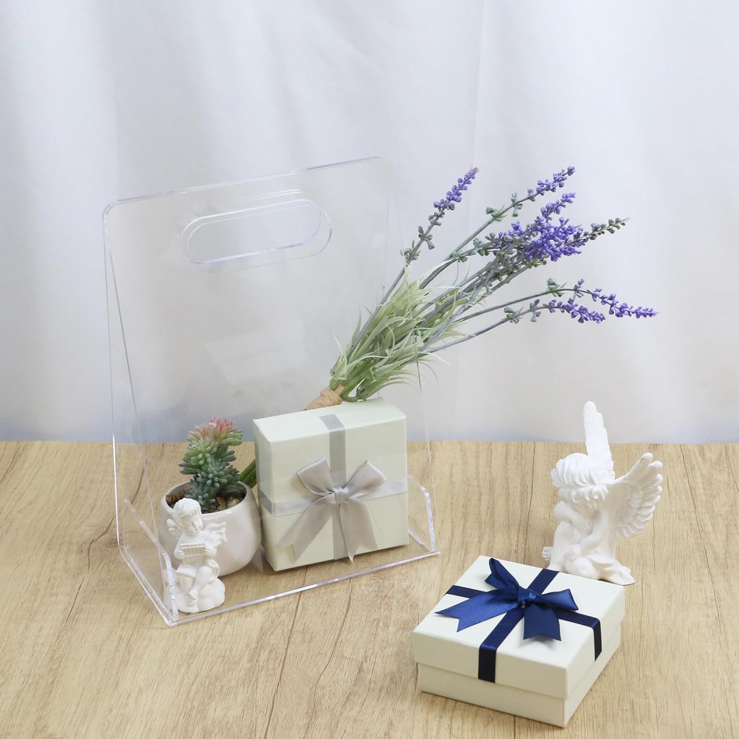Acrylic Wedding Flower Basket Hand-Held Flower Bag Acrylic Bag Vase for Flowers view 3