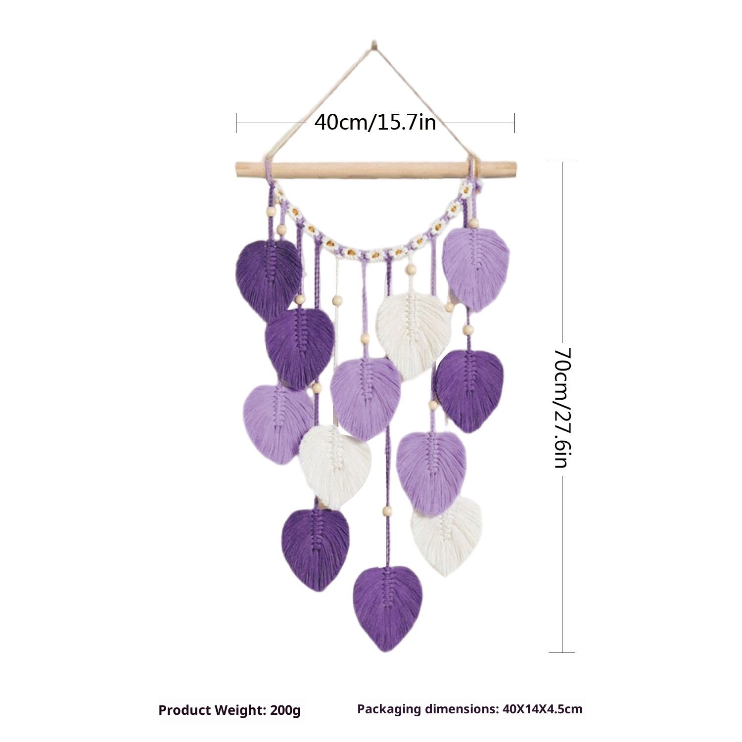 Wall Hanging Leaves Chic Woven Leaf Tassels Decoration Cotton Ornaments view 5