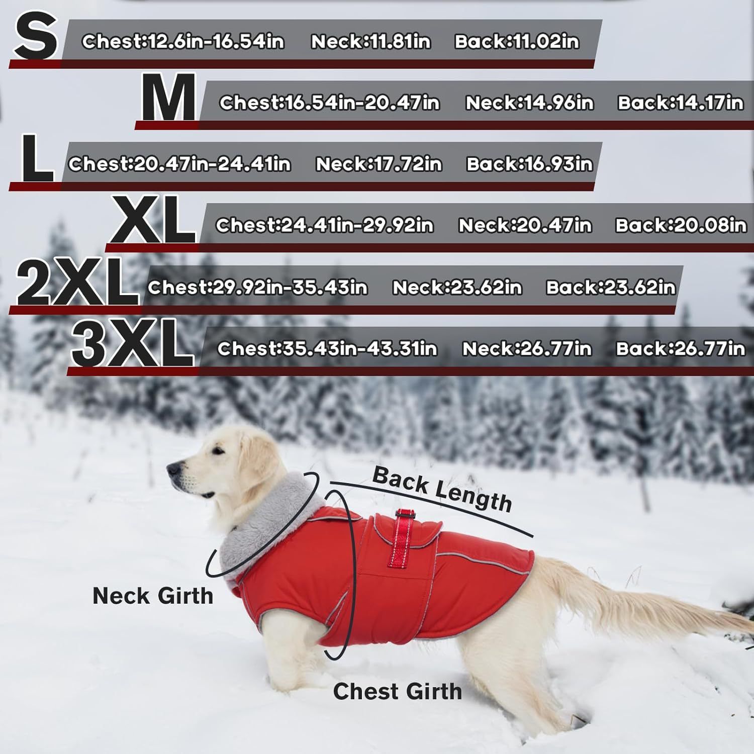 Warm Dog Coat Waterproof Dog Jacket Reflective Vest with Adjustable Buckle view 5