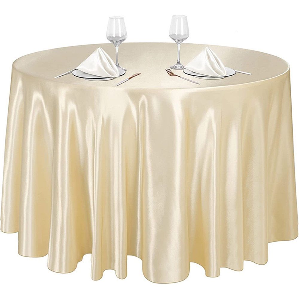 120cm Round Satin TableclothsOverlay Round Satin Table Cover Bright Silk