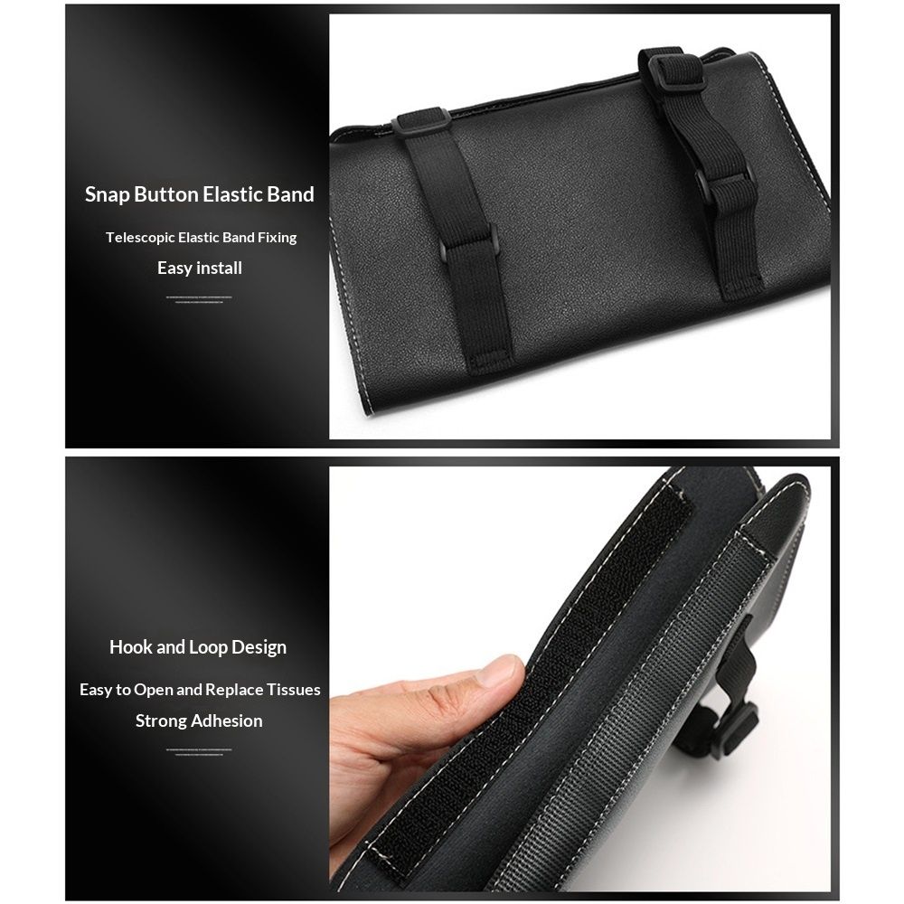 Car Tissue Holder - Black Sun Visor Napkin Holder - Tissue and Disposable Mask view 4