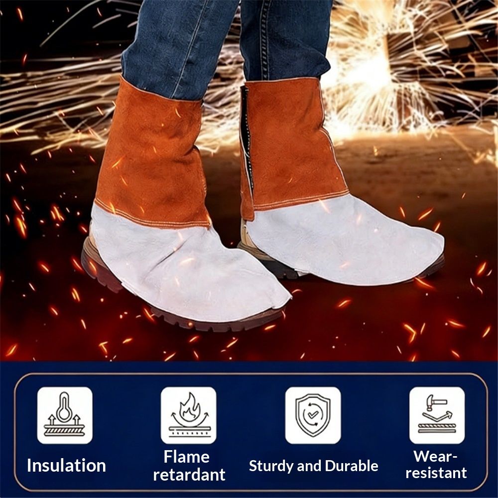 cowhide Welding Spats - Heat and Abrasion Resistant Welding Boot Covers view 2