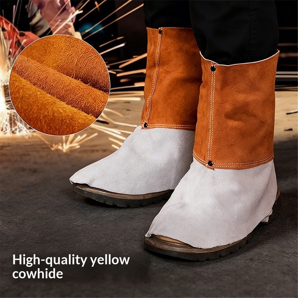 cowhide Welding Spats - Heat and Abrasion Resistant Welding Boot Covers view 4