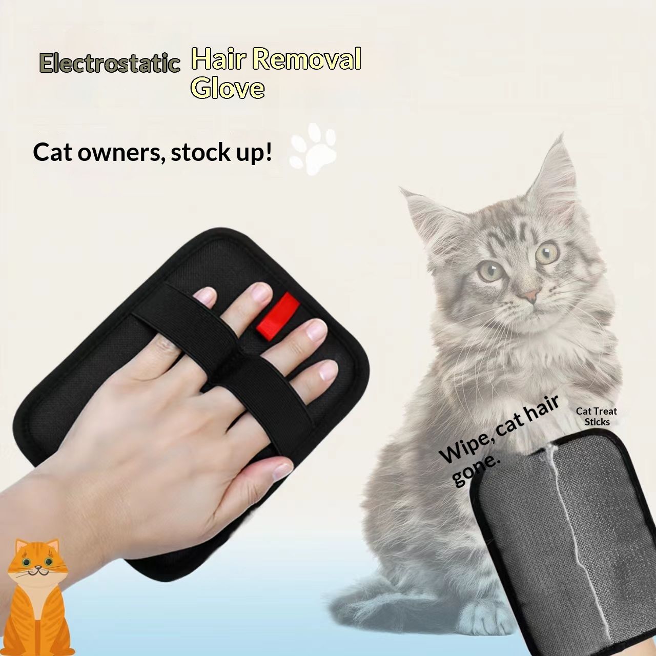 Pet Hair Remover Gloves for Cats & Dogs view 3