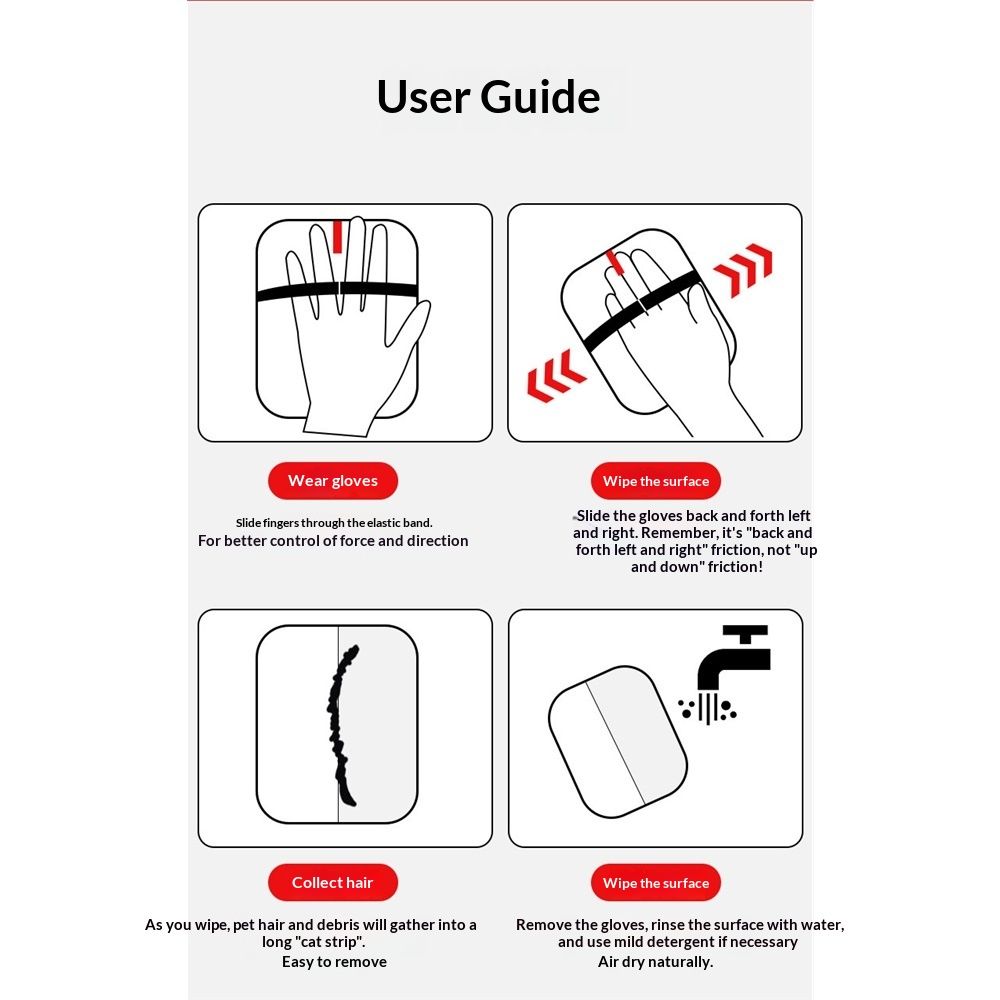 Pet Hair Remover Gloves for Cats & Dogs view 5