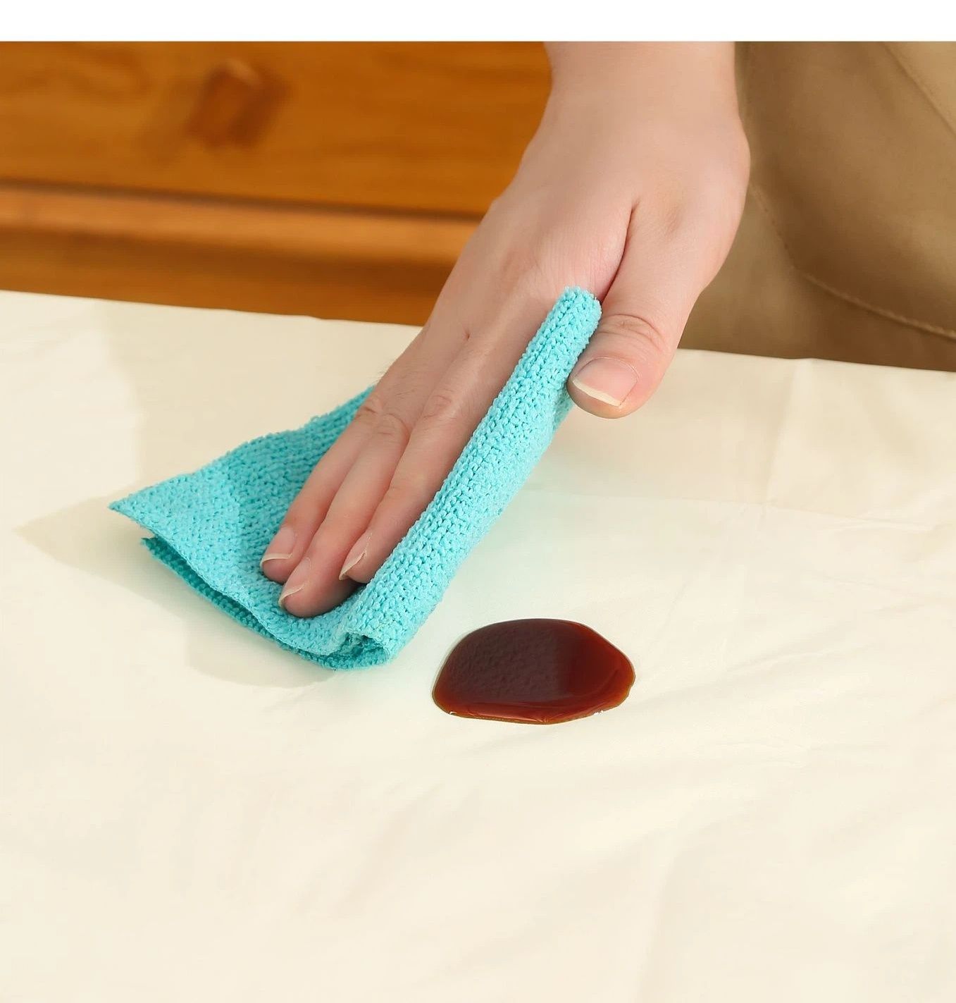 Waterproof, oil resistant, modern style tablecloth PEVA solid color dining view 4