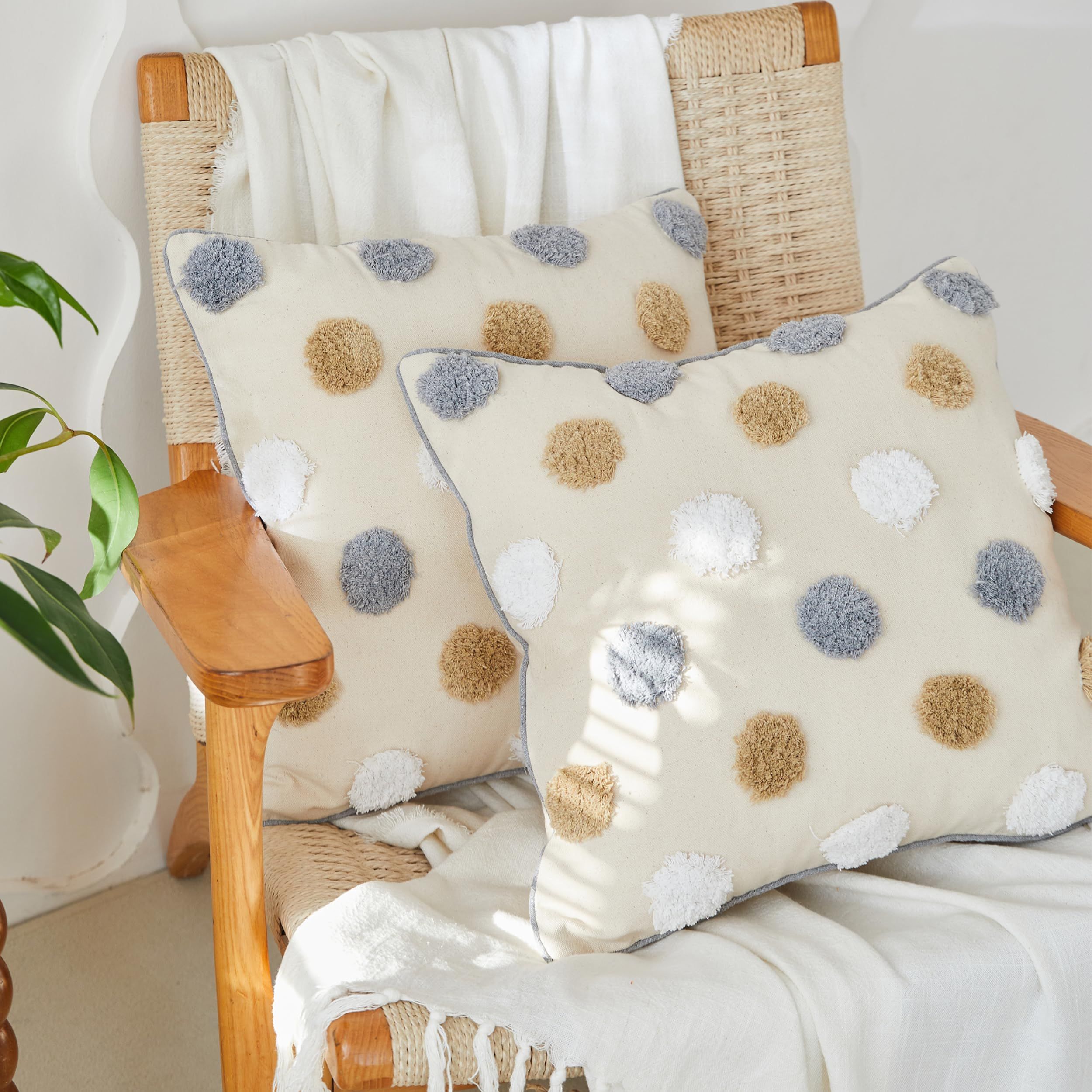 Simple&Opulence Boho Throw Pillow Covers 45*45cm Set of 2 view 2