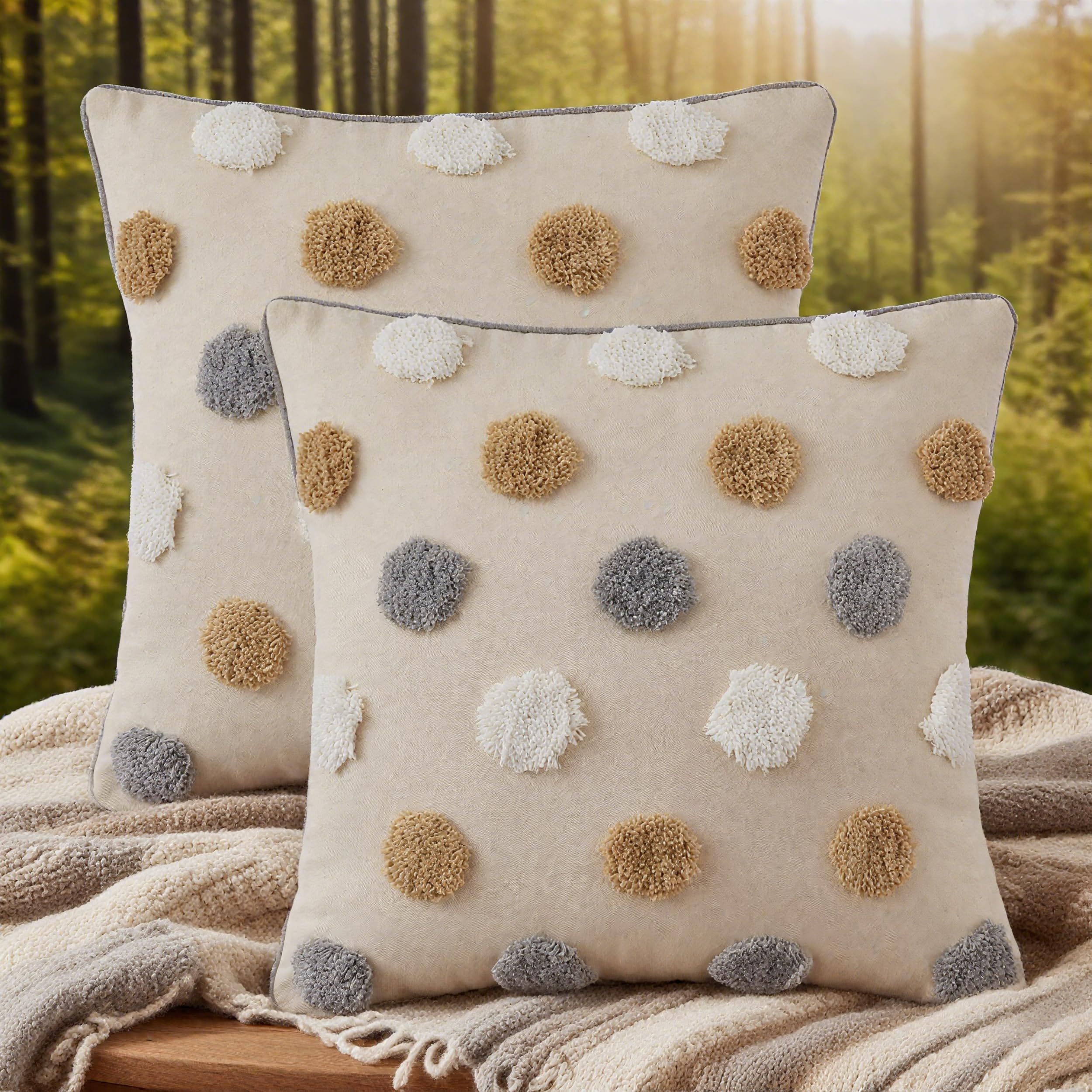 Simple&Opulence Boho Throw Pillow Covers 45*45cm Set of 2 view 3