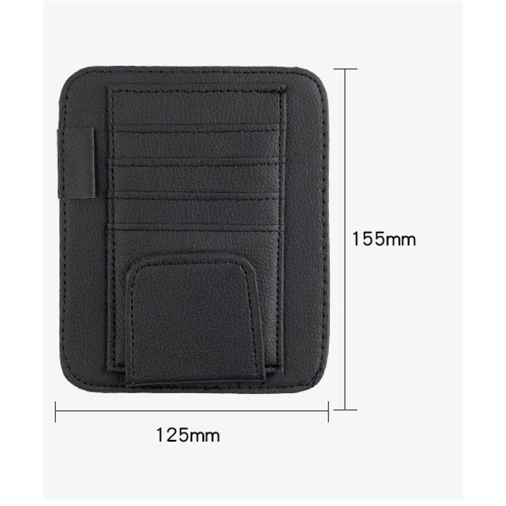 Black Small Car Sun Visor Organizer with Clip view 5