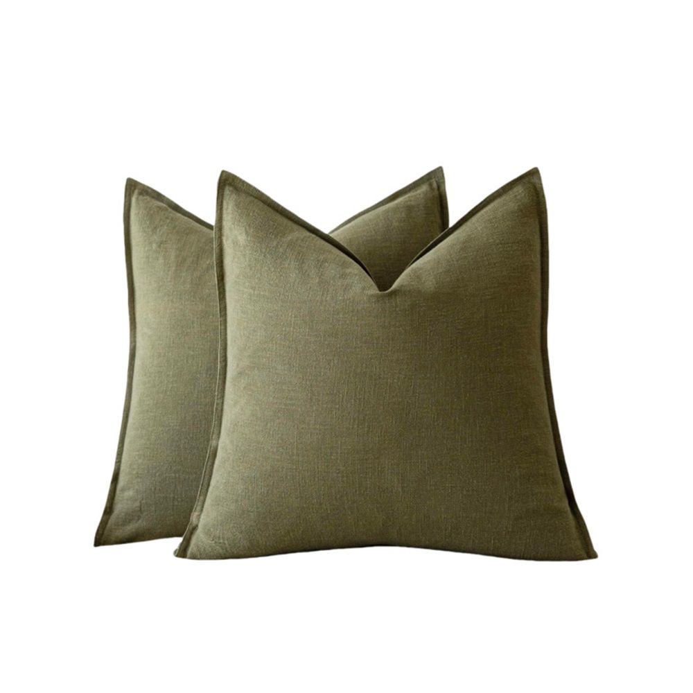 Pack of 2, Decorative Linen Throw Pillow Covers Soft Accent Cushion Case Boho
