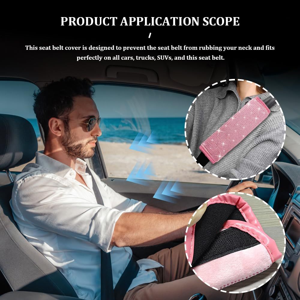 4 pieces of car seat belt covers - women's seat belt shoulder pads view 5