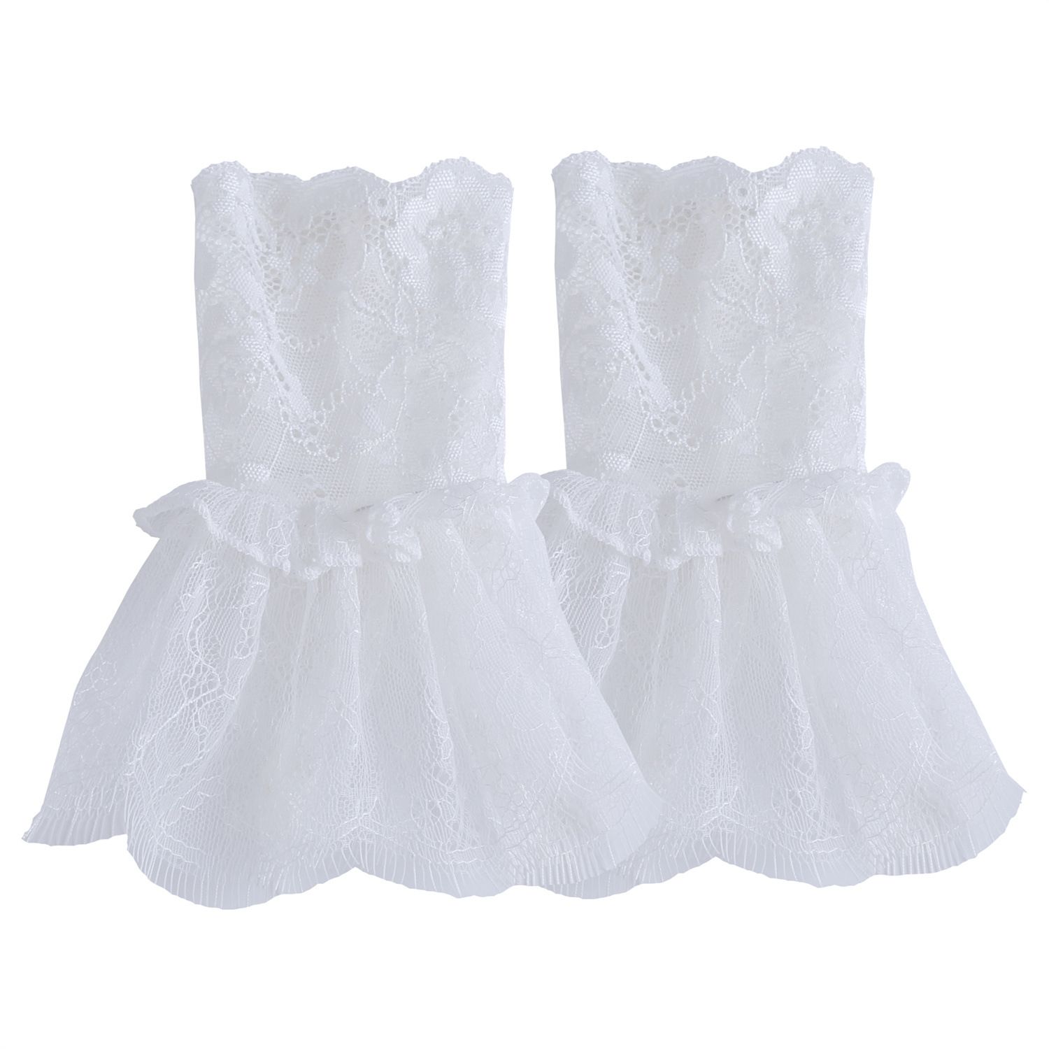 4pcs gloves with white sleeves and women's sexy lace elastic bracelet cuffs