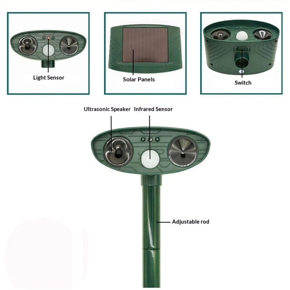 Outdoor Solar Powered - Motion Activated Animal Repeller Ultrasonic view 4