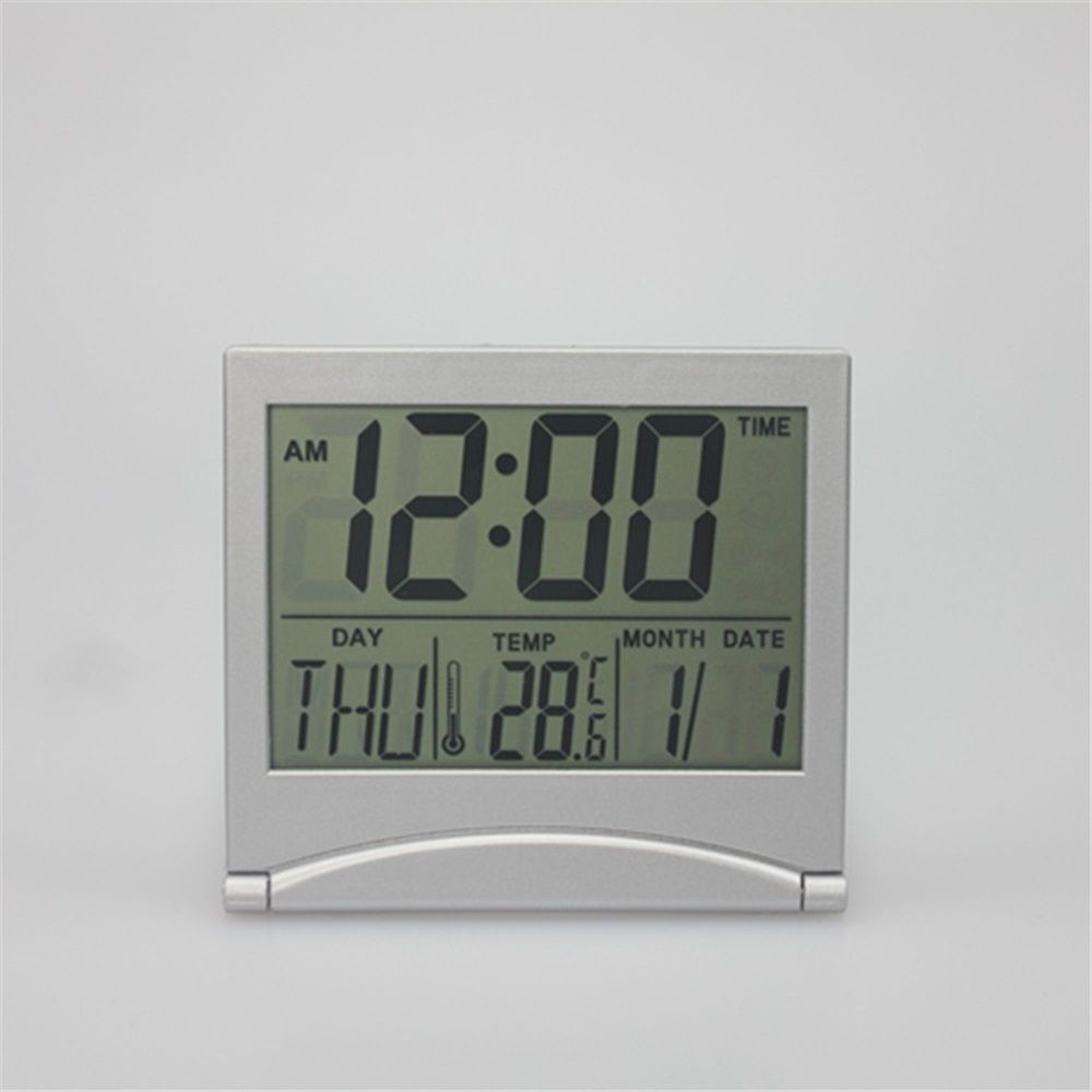 2 pack Digital Travel Alarm Clock - Foldable Calendar Temperature Timer Clock — image 1