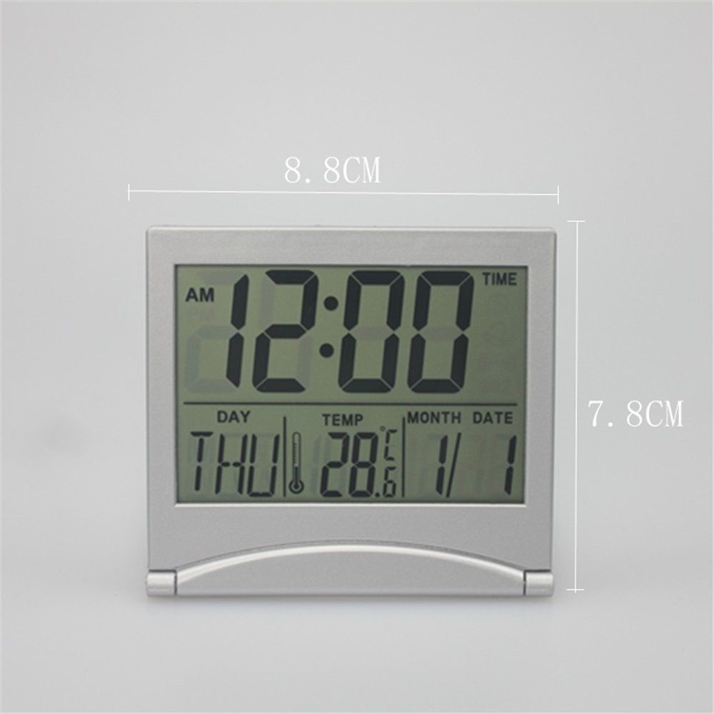 2 pack Digital Travel Alarm Clock - Foldable Calendar Temperature Timer Clock view 4