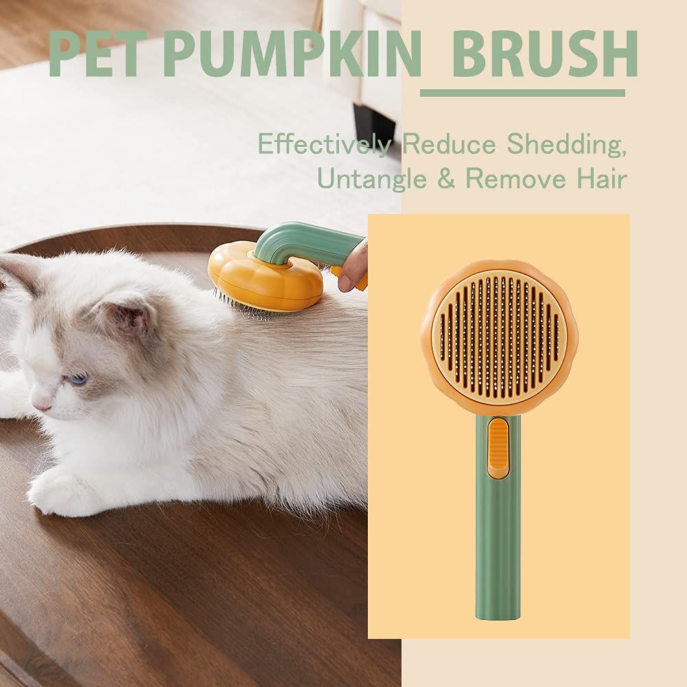 Cat Brush Dog Brush with Release Button for Shedding view 4