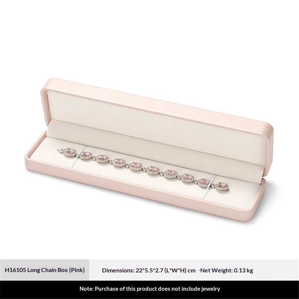 Pink PU Leather Jewelry Gift Box for Necklace Long Chain Jewelry Necklace Long view 3