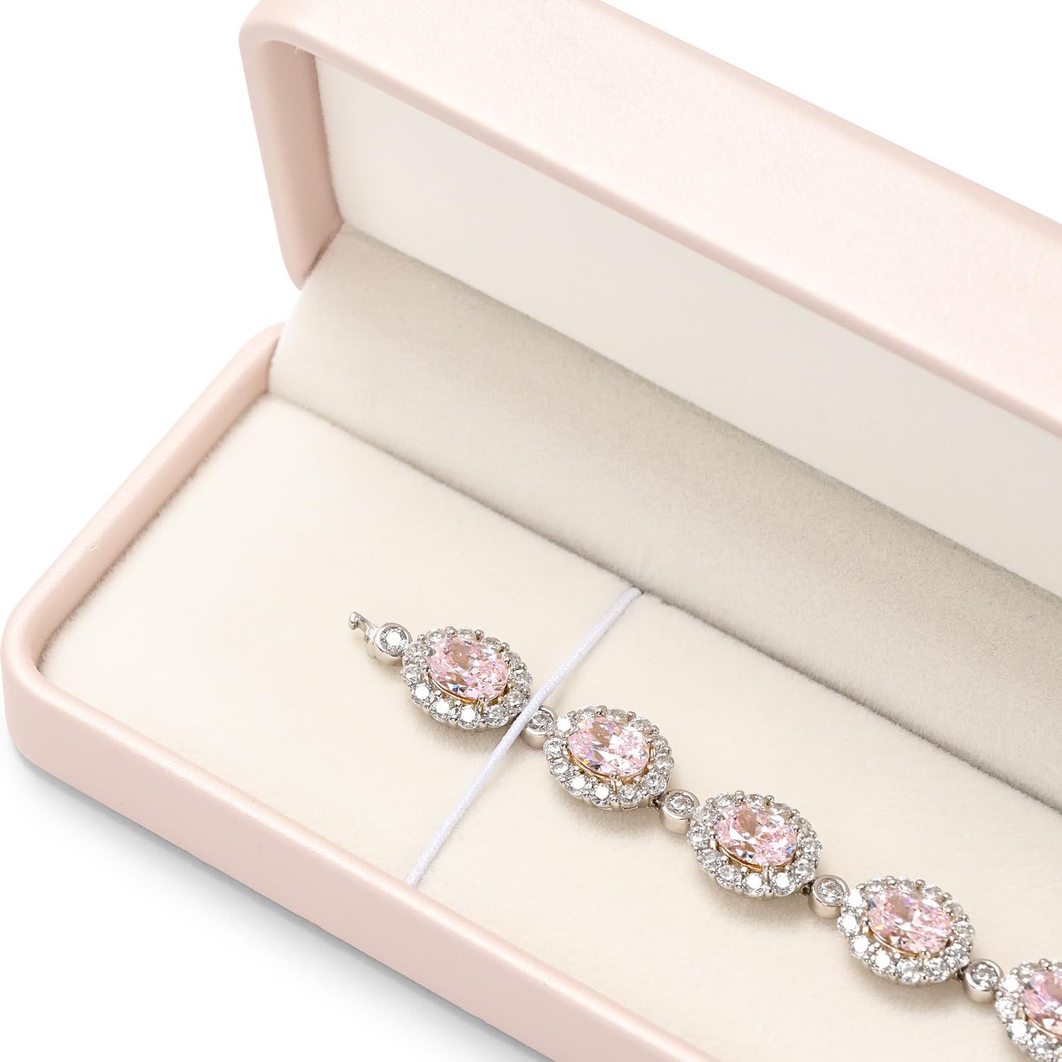 Pink PU Leather Jewelry Gift Box for Necklace Long Chain Jewelry Necklace Long view 4