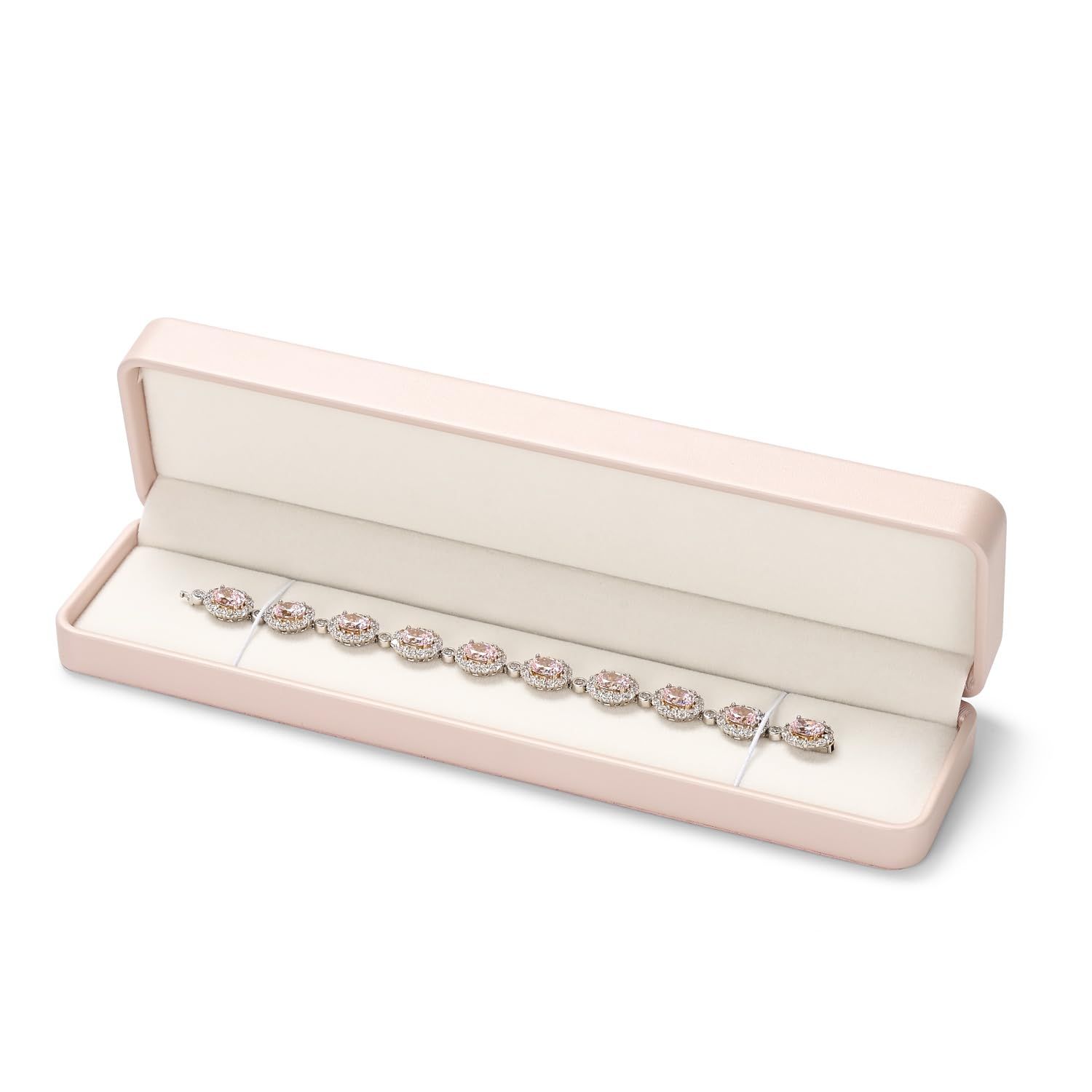 Pink PU Leather Jewelry Gift Box for Necklace Long Chain Jewelry Necklace Long view 5