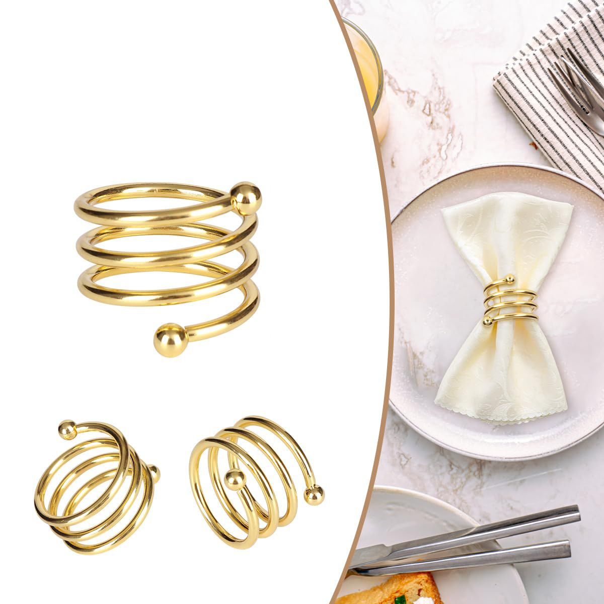 Satin Cloth Napkins and Napkin Rings Set of 12 view 2