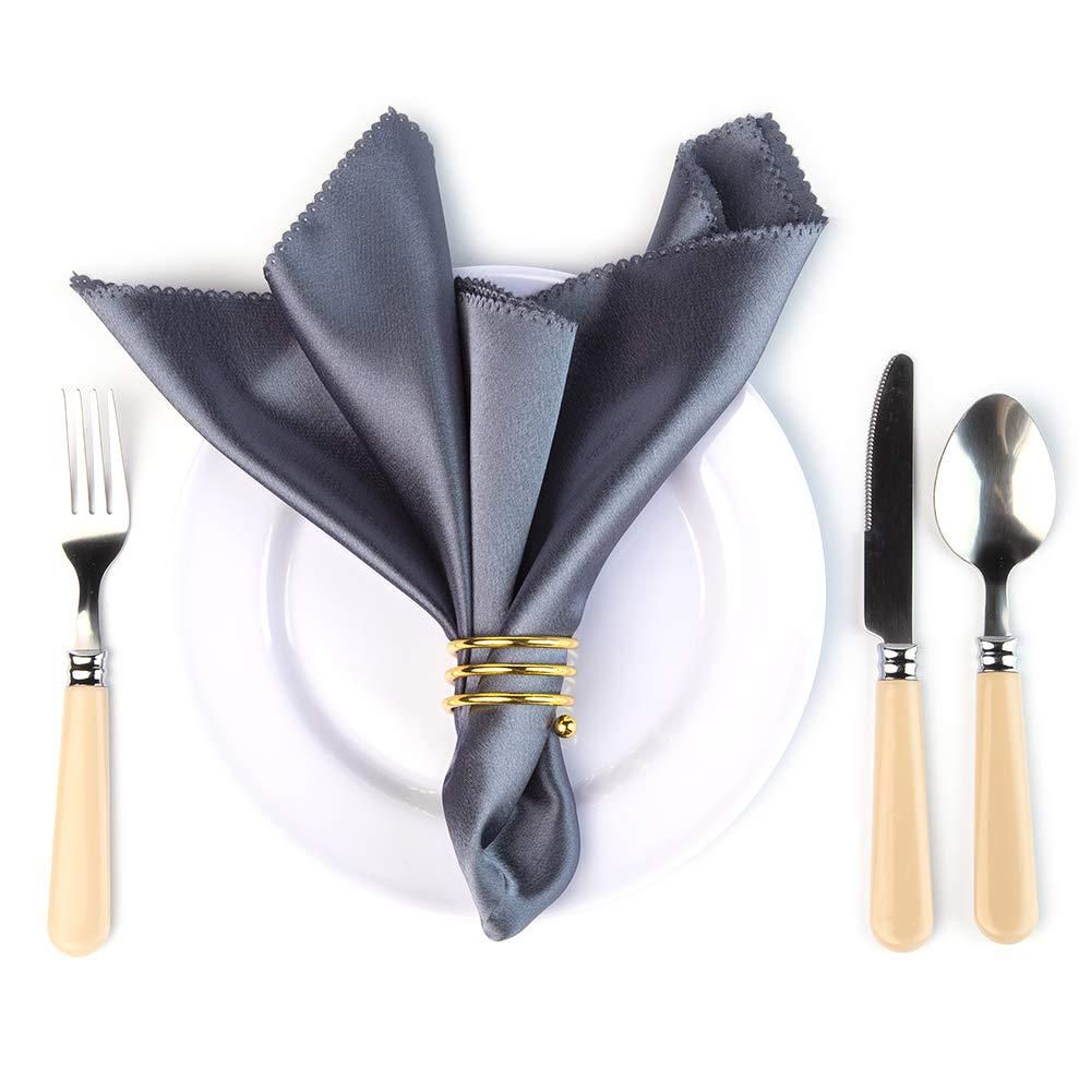 Satin Cloth Napkins and Napkin Rings Set of 12 view 5