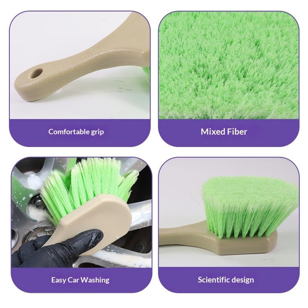 2 pack 8.26" Car Detailing Brush - Durable Green Flagged Bristles view 4