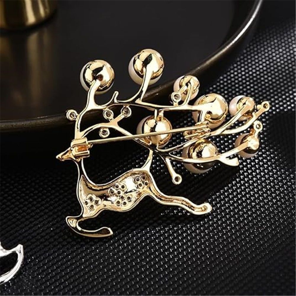 2 pack Animal Brooches for Women Pearl Rhinestones Animal Brooch Pin Cute view 2