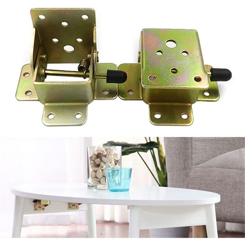 4 pack Iron Locking Folding Table Chair Leg Brackets Hinge Self Lock Foldable view 4