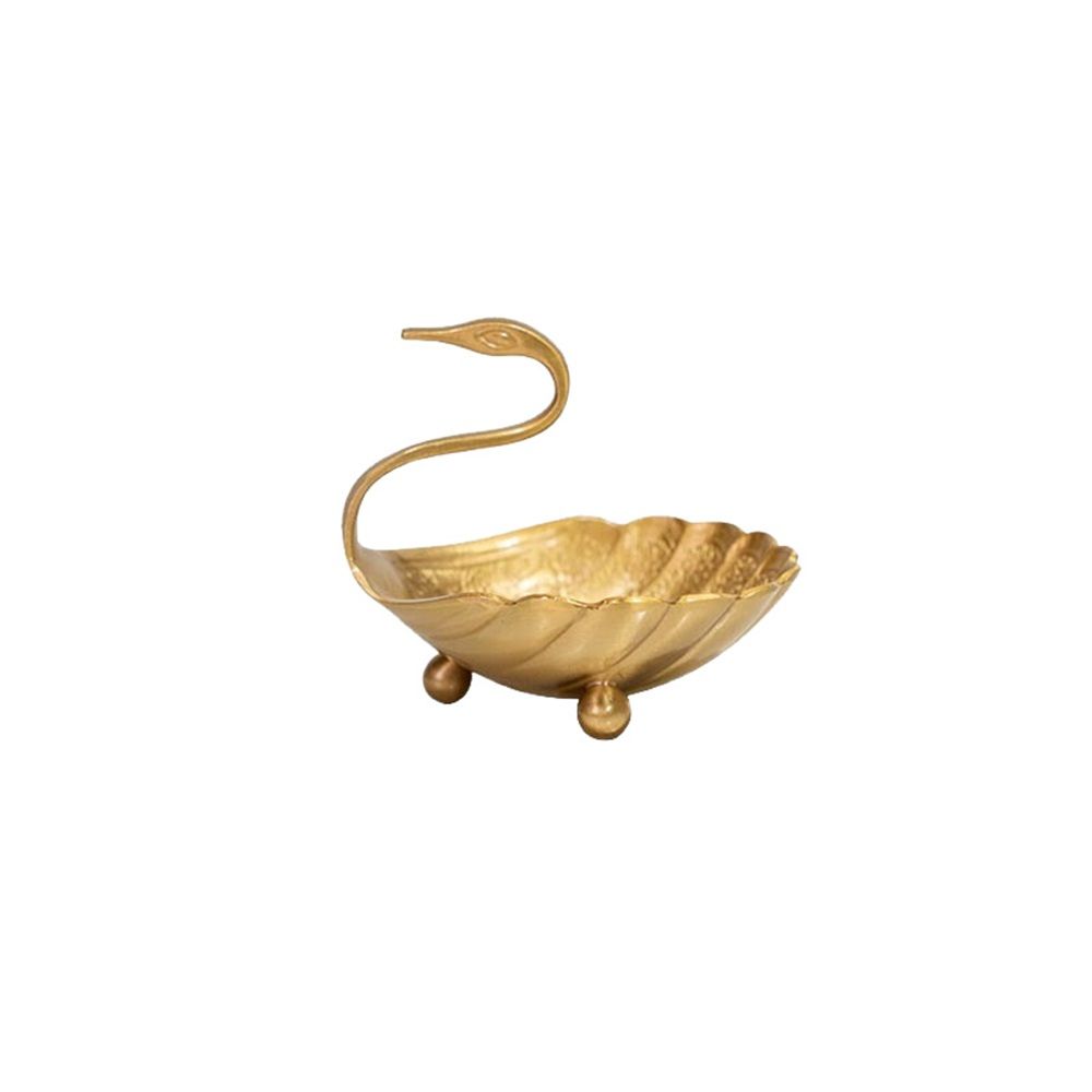 Swan Brass Jewelry Dish Tray