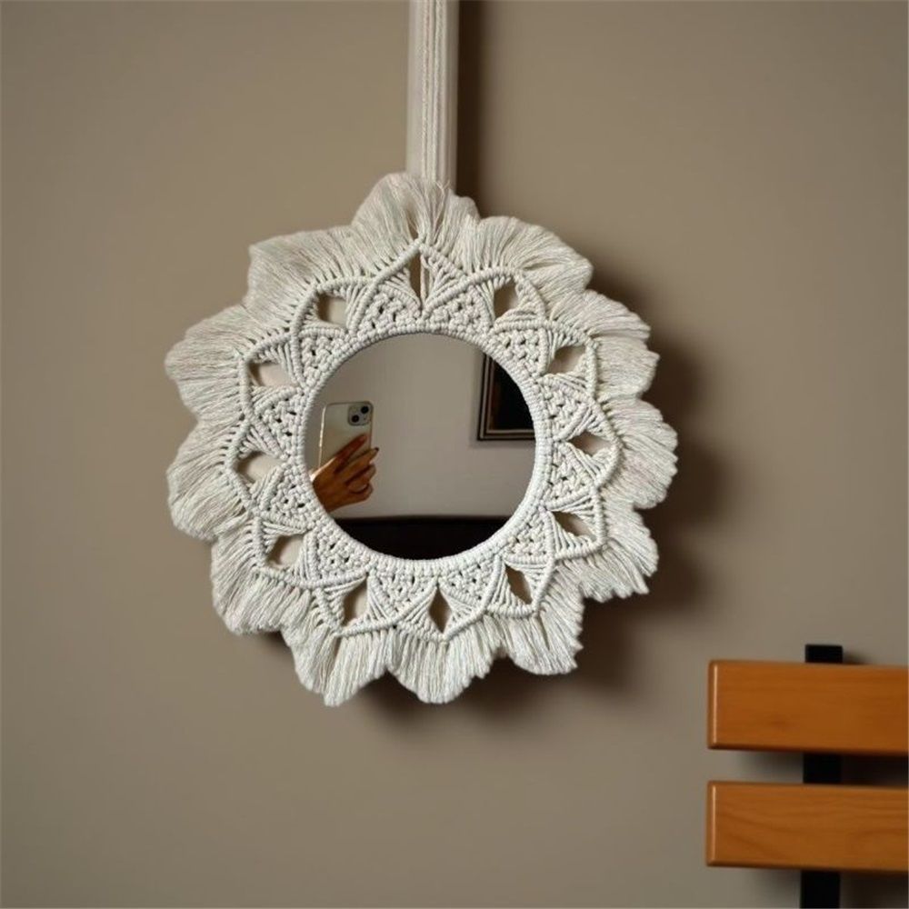 Wall Decor Mirror Circle Hanging Mirror for Bedroom Living Room Apartment — image 1