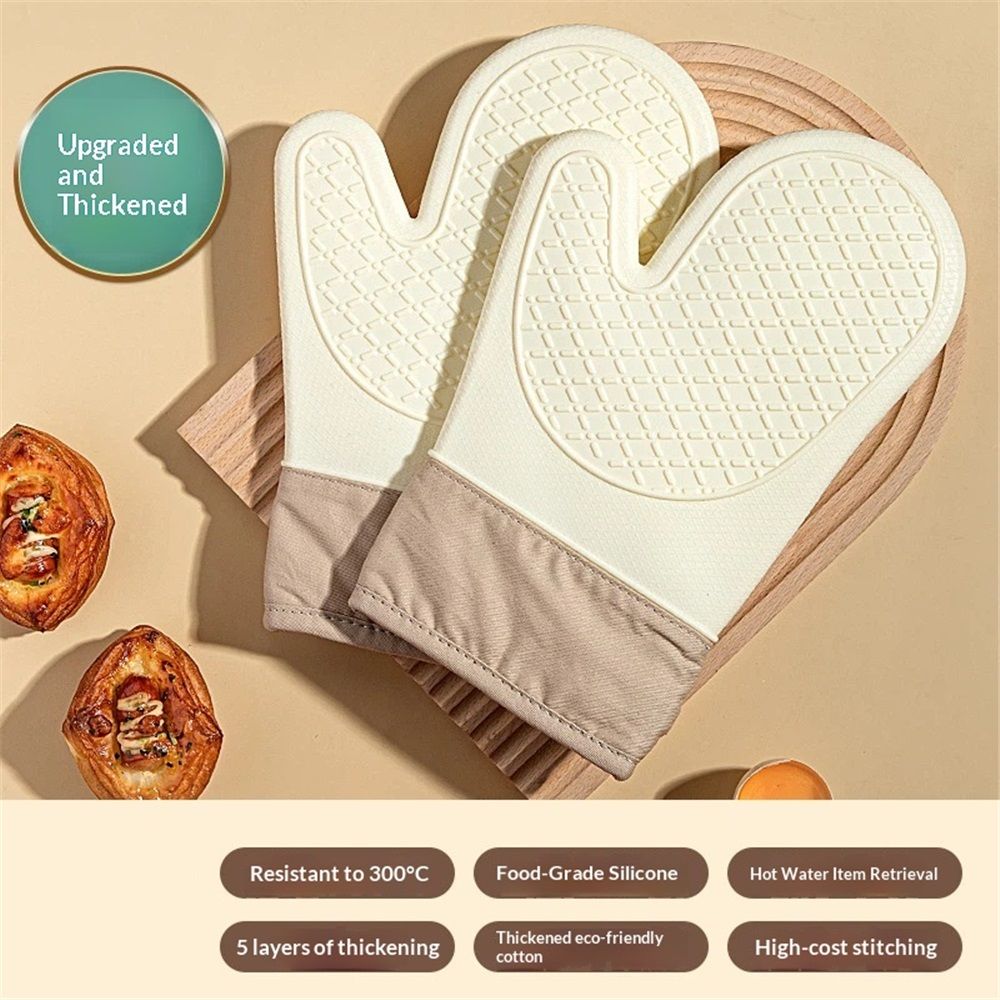 1 pair of Silicone Oven Mitts，Heat Resistant up to 572°F view 2