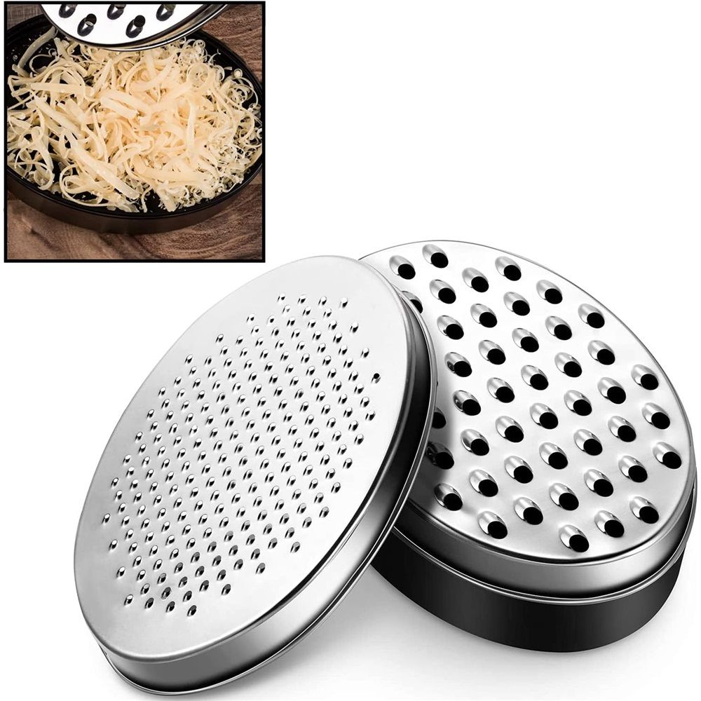 2 pack Cheese Grater Citrus Lemon Zester with Food Storage Container & Lid view 3