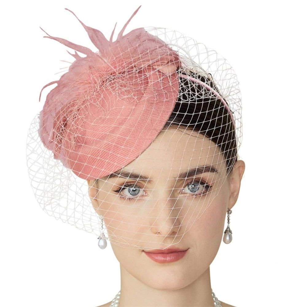 Fascinator Hat Veil Feather Fascinator Tea Party Bridal Wedding Veil Retro Hat