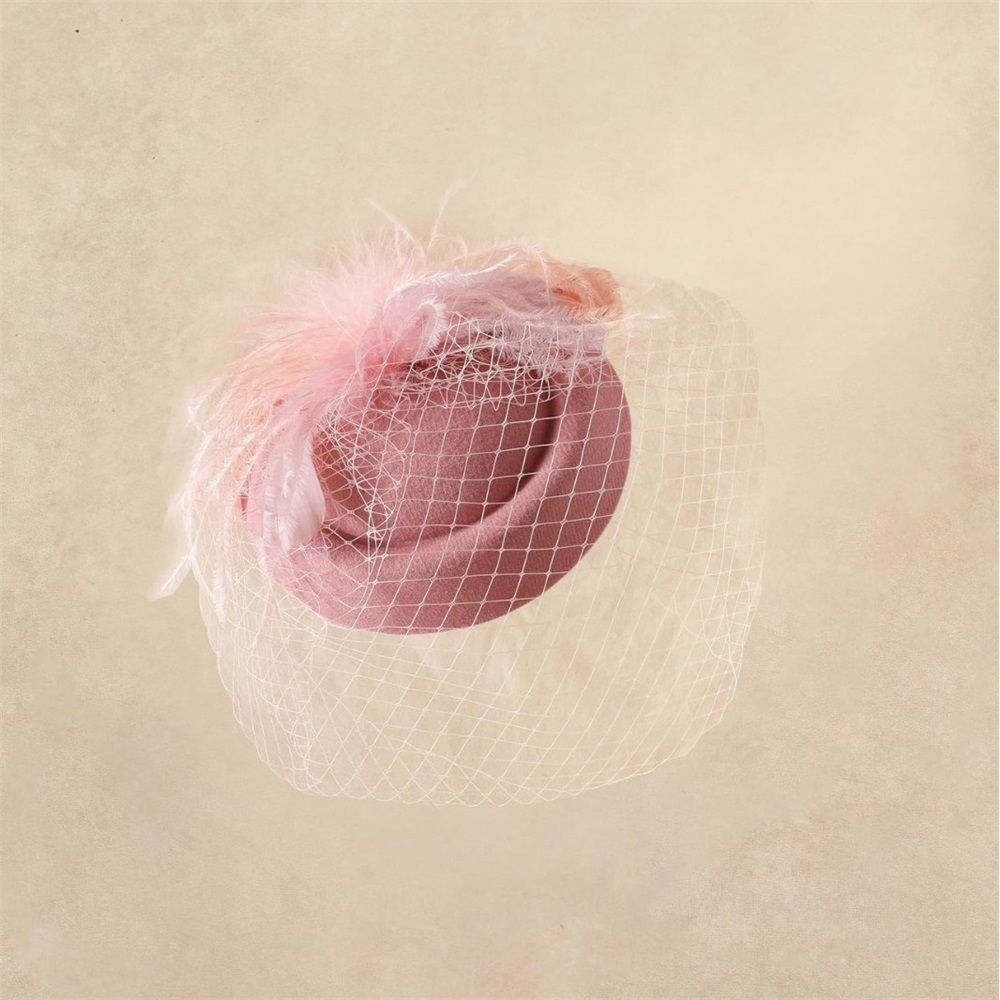 Fascinator Hat Veil Feather Fascinator Tea Party Bridal Wedding Veil Retro Hat view 2