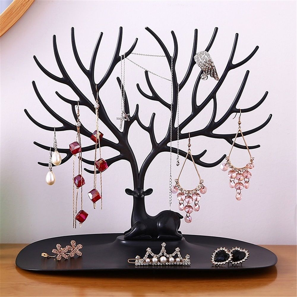 2 pack Little Deer Earrings Necklace Pendant Bracelet Jewelry Display Stand view 2