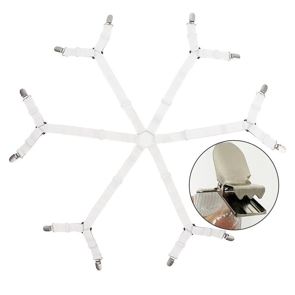 2 pack Sheet Fasteners, Adjustable Elastic Bed Sheet Holder Straps for view 2