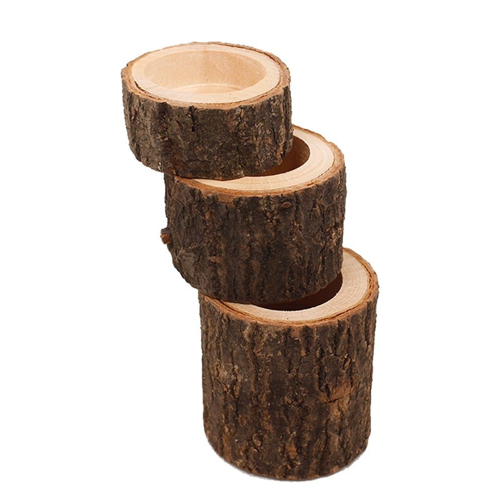 3 Pcs Wooden Vase for Centerpieces Wedding Flower Table Centerpieces Woodland — image 1
