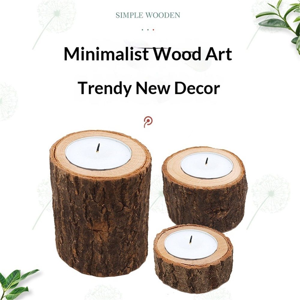 3 Pcs Wooden Vase for Centerpieces Wedding Flower Table Centerpieces Woodland view 2