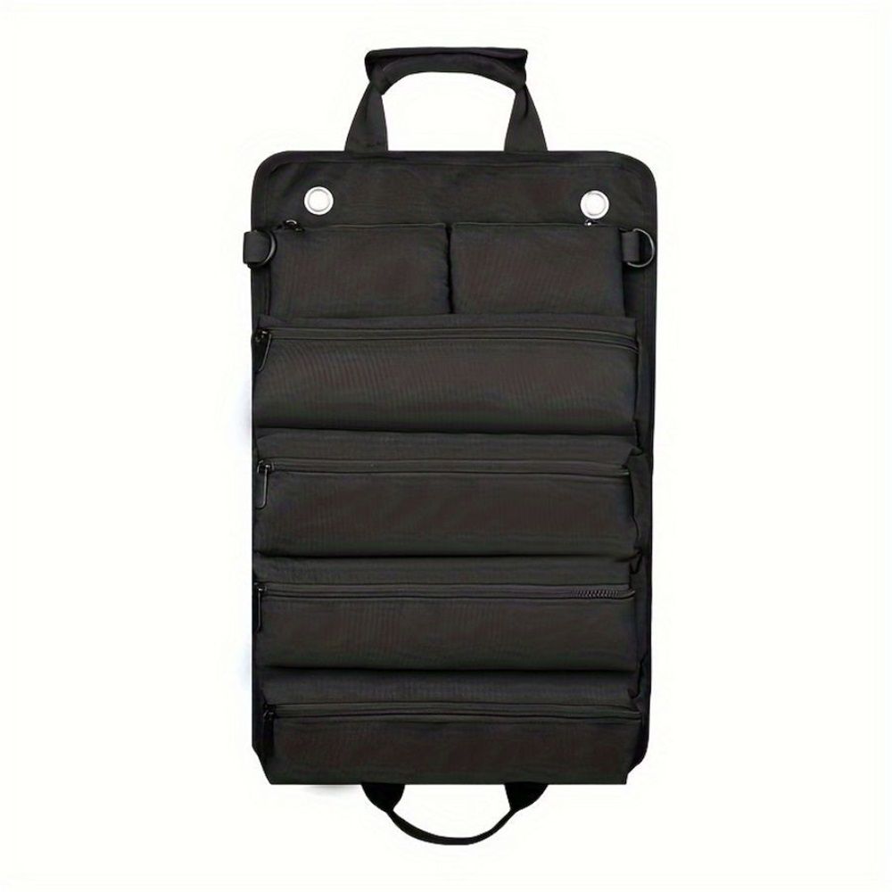 Roll Up Tool Bag, Portable Folding Tool Roll with Detachable Pouch, Heavy Duty